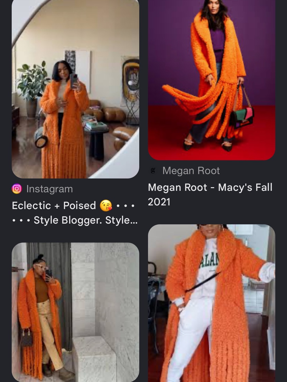 INC International Concepts Orange Teddy Fringe Long Coat - Picture 7 of 8